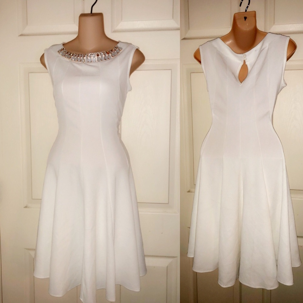 HAANI Jewel Neckline Mini Dress
